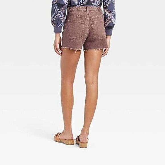 Universal Thread Vintage Midi Cut-Off Denim Jean Shorts Womens 2/26 Raw Hem - Picture 3 of 14